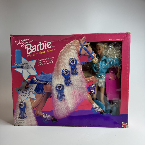 Doll Western Stamp Horse and Barbie